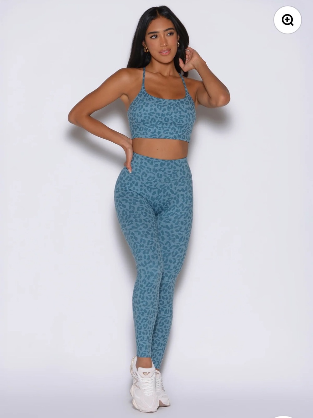 Bombshell Sportswear Fit Leggings Baby Blue Cheetah